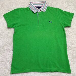 Harmont & Blaine Boy's Green Short Sleeve Cotton Polo Shirt w/ Logo Large